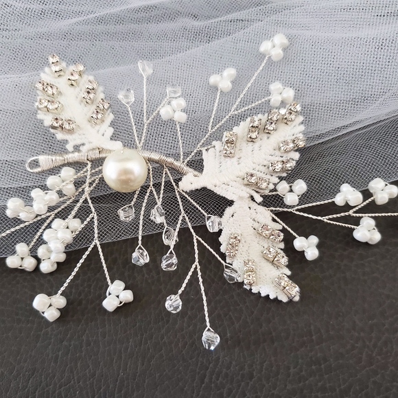 2pcs Set Large bridal hair floral flower headpiece